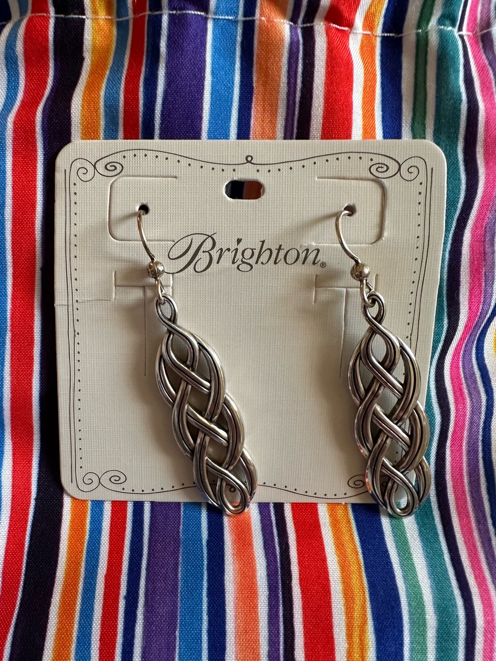 Brighton Sterling Silver Interlok Braid Celtic Knot Dangle Earrings
